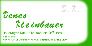 denes kleinbauer business card